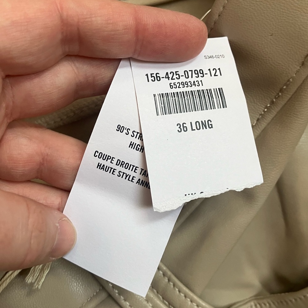 NEW Abercrombie & Fitch The 90's Straight Ultra High Faux Leather Pants Size 36 - Picture 7 of 8